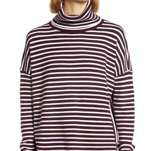 𝅺french Connection BNWT Cowl Stripe Ribbed Sweater